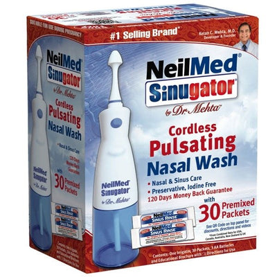 NeilMed Sinugator Pulsating Sinus Irrigator / Nasal Wash: Allergies Cold & 30 sa -   NeilMed EasyMeds Pharmacy