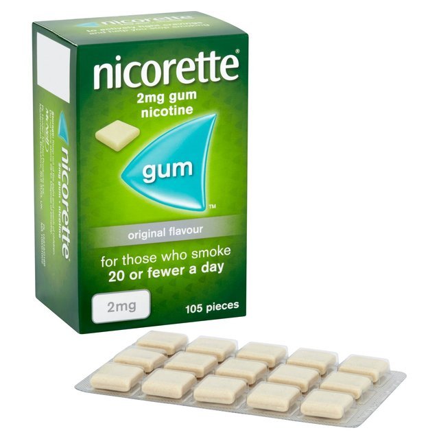 Nicorette Original Nicotine Gum 2mg x 105 -   Nicorette EasyMeds Pharmacy