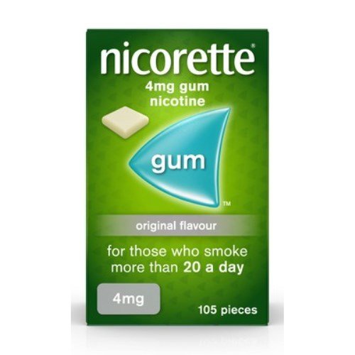 Nicorette Original Nicotine Gum 4mg x 105 -   Nicorette EasyMeds Pharmacy