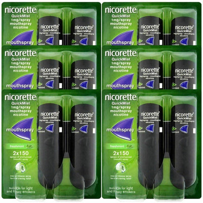 Nicorette QuickMist Duo Freshmint Mouthspray 1mg 2x150 Sprays | Pack of 6 -   Nicorette EasyMeds Pharmacy