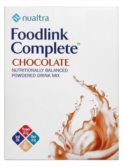 Nualtra Foodlink Complete Powder Chocolate (with Fibre) (63g x7) -   Nualtra EasyMeds Pharmacy
