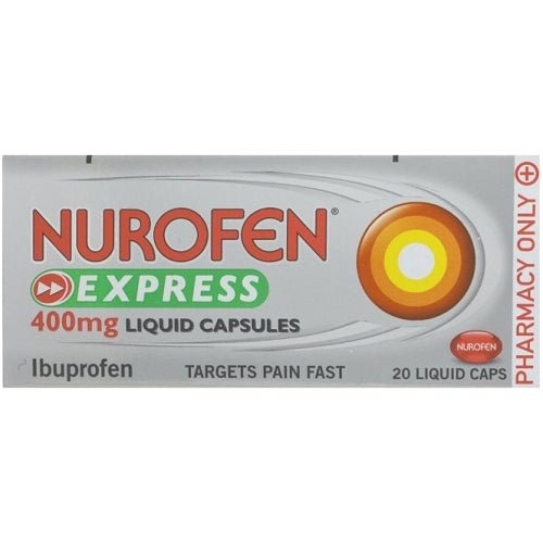 Nurofen Express Ibuprofen 20 Liquid Capsules 400mg -   Reckitt Benckiser EasyMeds Pharmacy