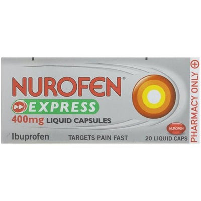 Nurofen Express Ibuprofen 20 Liquid Capsules 400mg (Max 2/Order) | EasyMeds Pharmacy