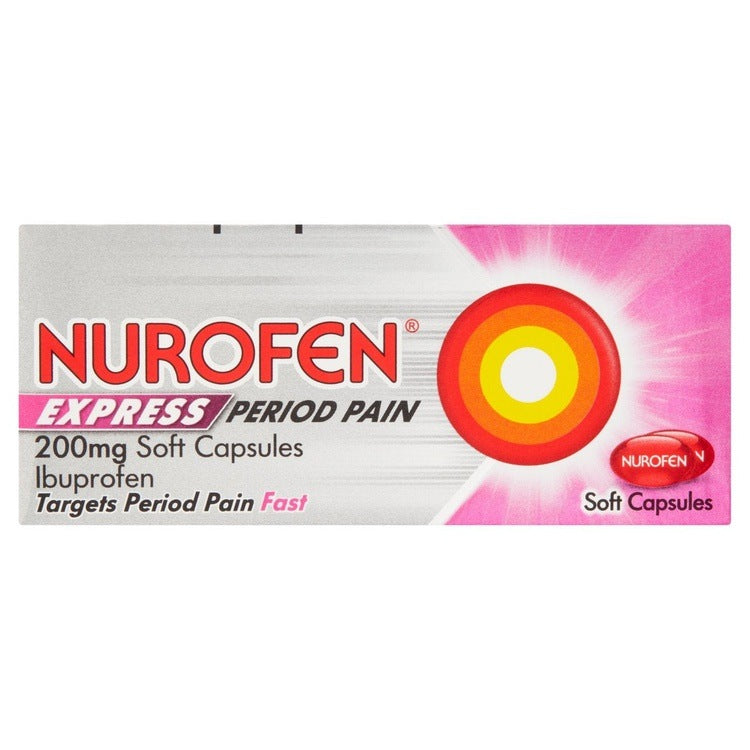 Nurofen Express Period Pain 200mg Soft Capsules x 16 | EasyMeds Pharmacy