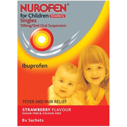 Nurofen for Children Single Sachets x8 Strawberry | EasyMeds Pharmacy