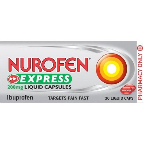 Nurofen Ibuprofen Express Liquid Capsules 200mg x 30 | EasyMeds Pharmacy