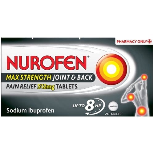 Nurofen Max Strength Joint/Back Pain Tablets 512mg x 24 | EasyMeds Pharmacy