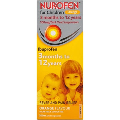 Nurofen Orange Flavour Oral Suspension for Children - 200ml -   Reckitt Benckiser EasyMeds Pharmacy