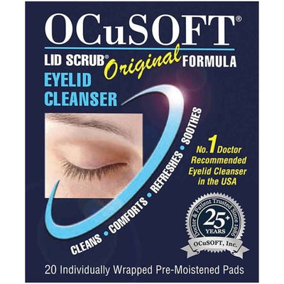 OCuSOFT Lid Scrub Original Formula Eyelid Cleanser - 20 Pads -   Scope Opthalmics EasyMeds Pharmacy
