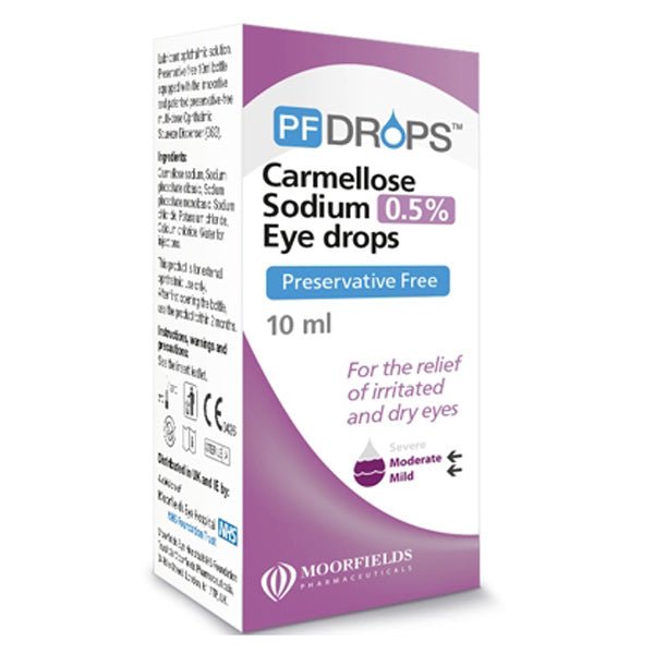 PF Drops Carmellose Sodium 0.5% Preservative Free Eye Drops - 10ml | EasyMeds Pharmacy