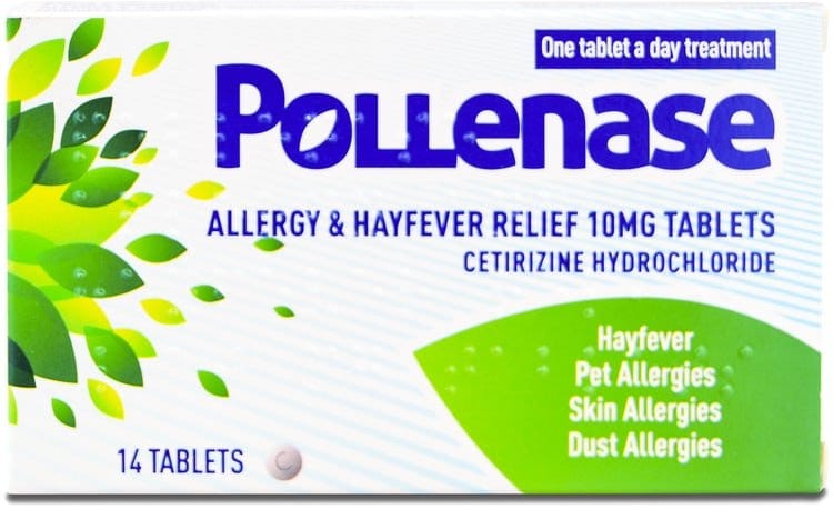 Pollenase Allergy & Hayfever Relief Cetirizine 10mg Tablets - Pack of 14 | EasyMeds Pharmacy