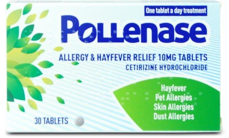 Pollenase Allergy & Hayfever Relief Cetirizine 10mg Tablets - Pack of 30 | EasyMeds Pharmacy