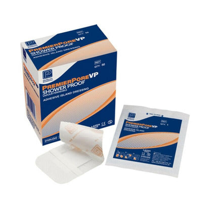 Premierpore Vapour-Permeable Adhesive Border Island Dressings 10cm x 10cm x 50 | EasyMeds Pharmacy