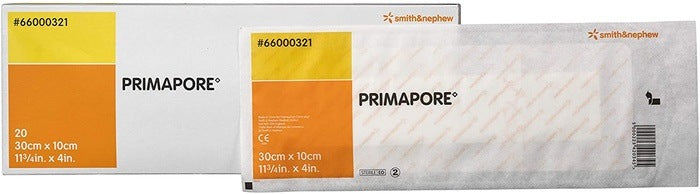 Primapore Adhesive Wound Dressing 30cm x 10cm x 20 -   Smith & Nephew EasyMeds Pharmacy