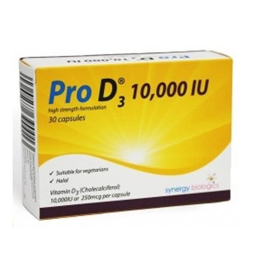 Pro D3 Vitamin D3 10000IU Capsules x 30 (Halal/Vegetarian Approved) -   Synergy Biologics EasyMeds Pharmacy