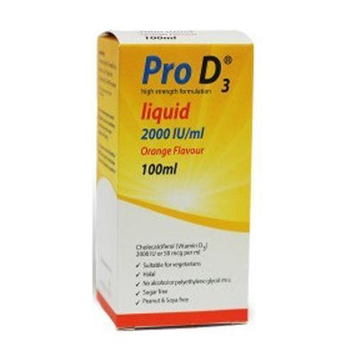 Pro D3 Vitamin D3 2000IU Liquid 100ml Vitamin D3 Colecalciferol Supplement -   Synergy Biologics EasyMeds Pharmacy