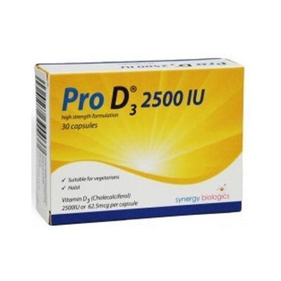 Pro D3 Vitamin D3 2500IU Capsules x 30 -   Synergy Biologics EasyMeds Pharmacy
