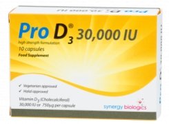 Pro D3 Vitamin D3 30000IU Capsules x 10 (Halal/Vegetarian Approved) -   Synergy Biologics EasyMeds Pharmacy