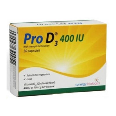 Pro D3 Vitamin D3 400IU Capsules x 30 (Halal/Vegetarian Approved) -   Synergy Biologics EasyMeds Pharmacy