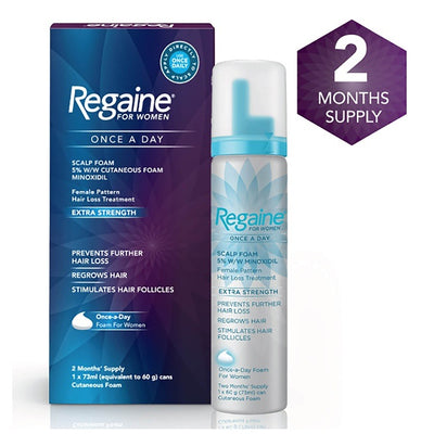 Regaine Hair Regrowth for Women 5% Foam 73ml (2 months supply) | EasyMeds Pharmacy