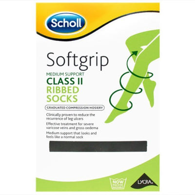 Scholl Softgrip Class 2 Support Socks Black Medium/Large/XL | EasyMeds Pharmacy