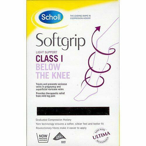Scholl Softgrip Stockings with Ultima Class 1 Below Knee Open Toe Natural Large | EasyMeds Pharmacy
