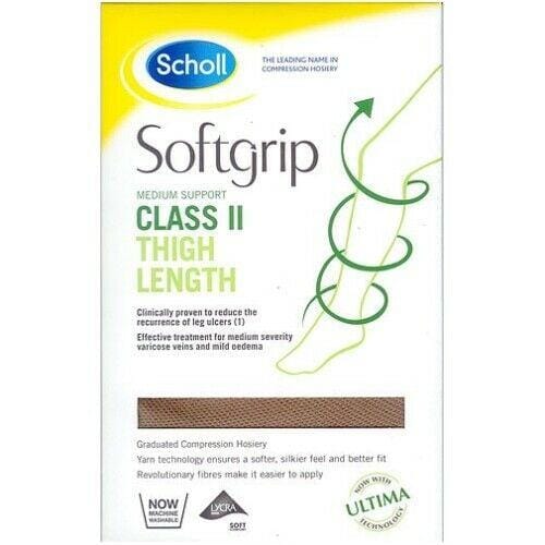Scholl Softgrip Ultima Class 2 Thigh Length Closed Toe Stockings Natural Medium | EasyMeds Pharmacy