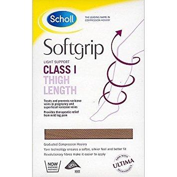 Scholl Softgrip with Ultima Compression Stockings C1 Thigh Closed Toe Natural L | EasyMeds Pharmacy