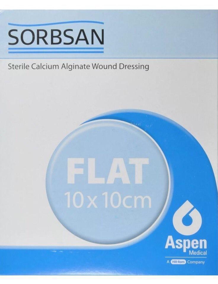 Sorbsan Flat Dressings 10cm x 20cm x 5 - Alginate Gel, Wounds, Ulcers, Diabetic | EasyMeds Pharmacy