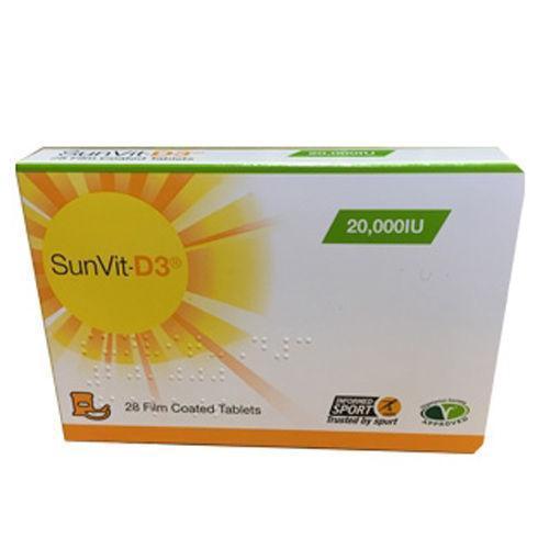 SunVit-D3 Vitamin 20000IU Film Coated Tablets x 28 | Vitamin D | EasyMeds Pharmacy