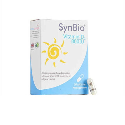 SynBio Vitamin D3 800 IU Capsules x 30 -   Synergy Biologics Ltd EasyMeds Pharmacy