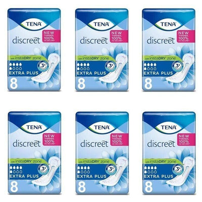 TENA Lady Discreet Extra Plus Pads - 6 Packs of 8 | EasyMeds Pharmacy