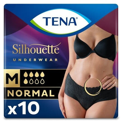 TENA Lady Silhouette Pants Normal Black Medium - Pack of 10 Incontinence Pants | EasyMeds Pharmacy