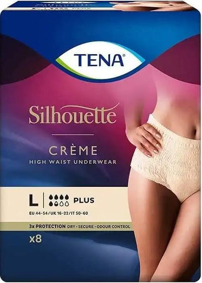 TENA Lady Silhouette Pants Plus Creme Large x 1 Pack of 8 Incontinence Pants | EasyMeds Pharmacy