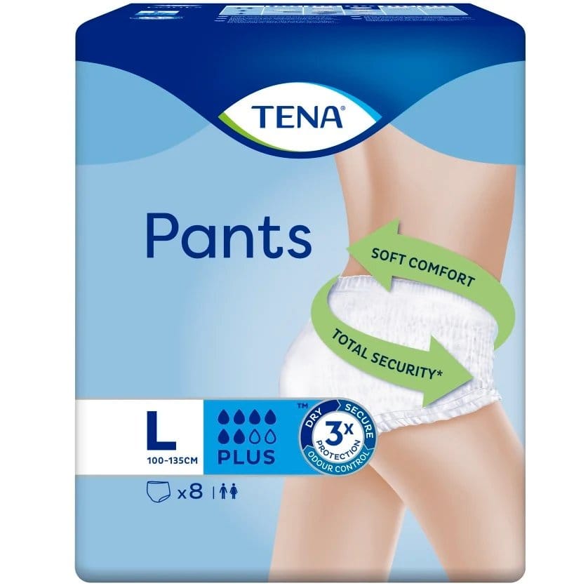Tena Pants Plus Large Incontinence pants x 8 -   Tena Pants Plus EasyMeds Pharmacy