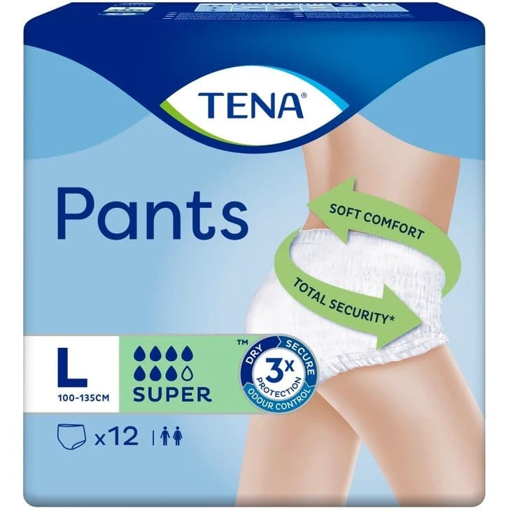 Tena Super Incontinence Pants Large x 12 x 4 Packs | EasyMeds Pharmacy