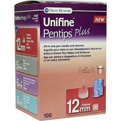 Unifine Pentips Plus 29Gauge Pen Needles 12mm x 100 | EasyMeds Pharmacy