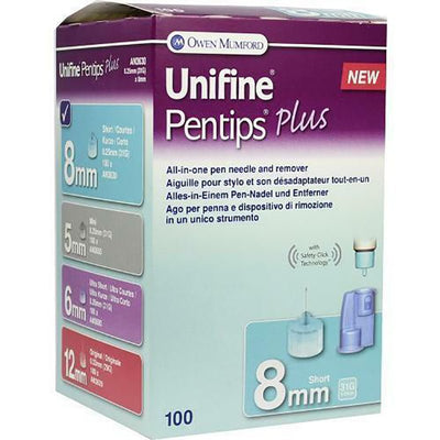 Unifine Pentips Plus 31Gauge Pen Needles 8mm x 100 | EasyMeds Pharmacy