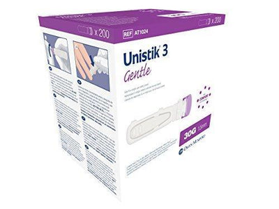 Unistik 3 Gentle Single Use Safety Lancets x200 -   Unistik EasyMeds Pharmacy