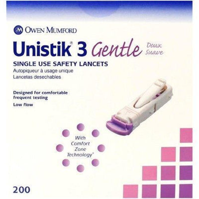 Unistik 3 Gentle Single Use Safety Lancets x200 | EasyMeds Pharmacy